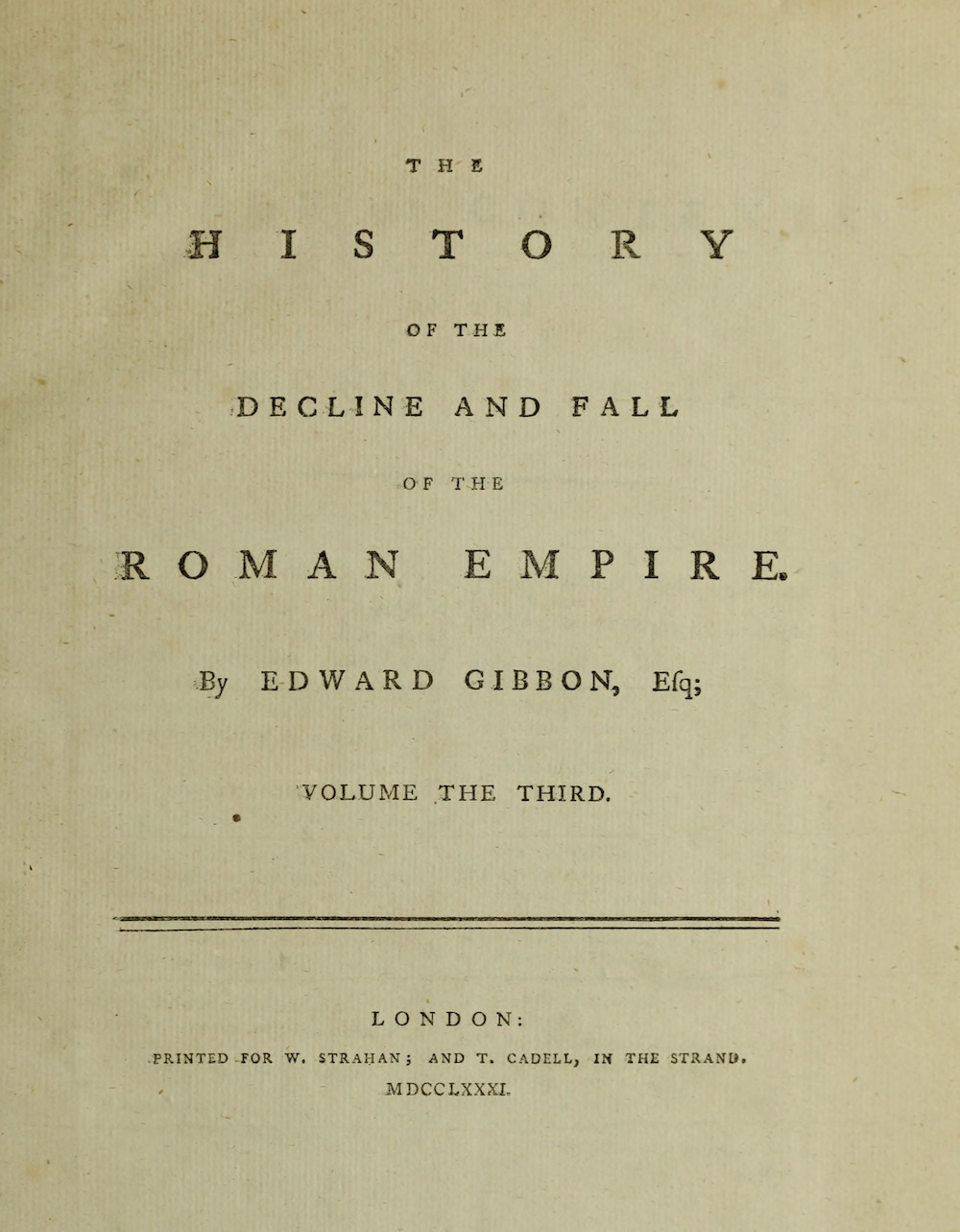 Title page of Vol. 3 of the 1781 edition, containing the General Observations.