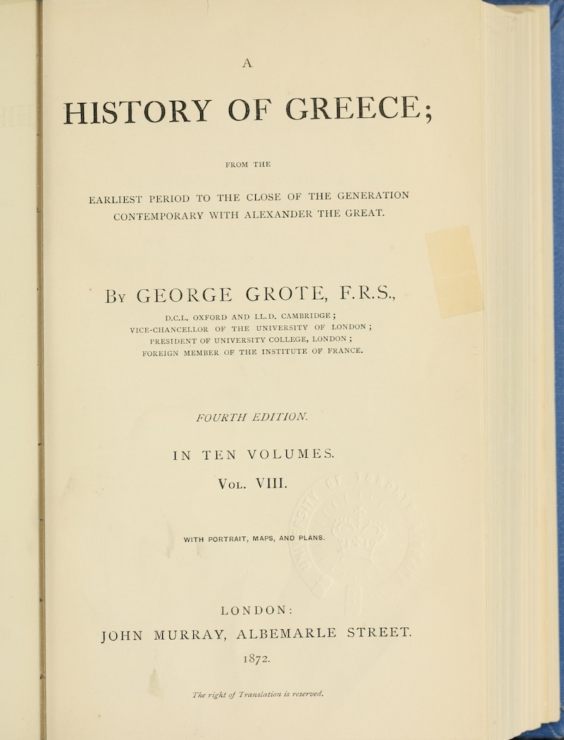 Title page of Vol. 8 of 1872's fourth edition, where Chapter LXVII is located.