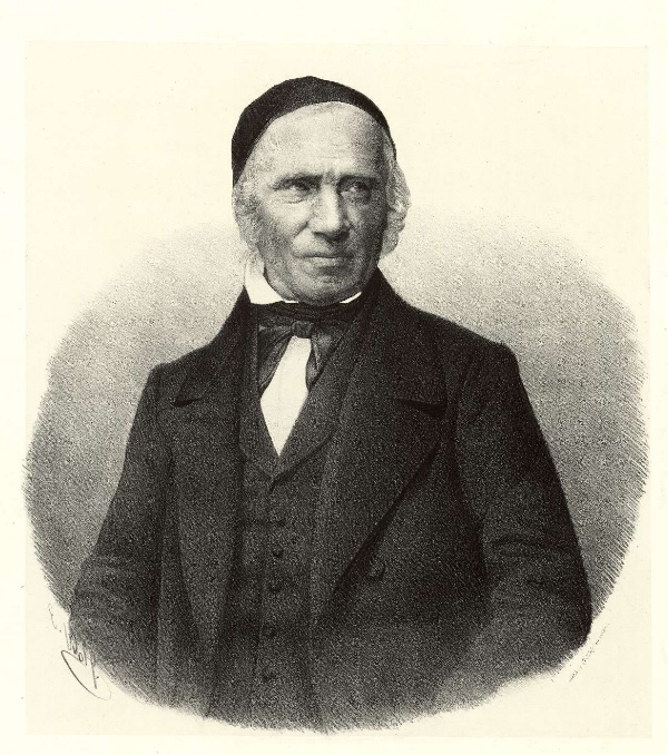 Lithograph portrait of Jakob Burckhardt, Antistes of Basel, published by H. Fischer & Co., Basel, c. 1854.
