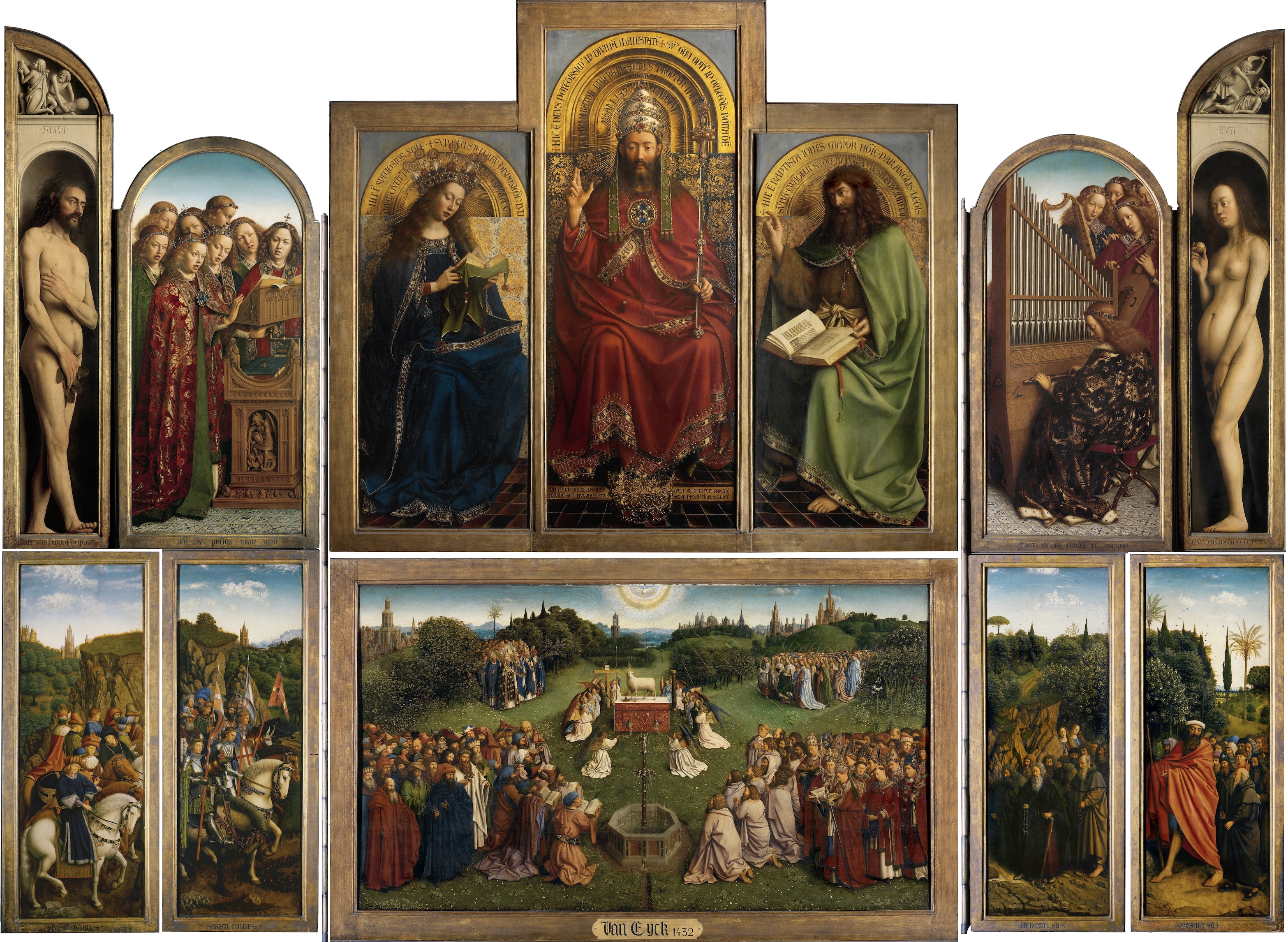 Jan van Eyck, The Ghent Altarpiece (detail), 1432. Cathedral of Saint Bavo, Ghent, Belgium.